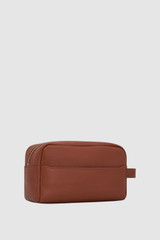 Back product shot of the Oroton Larsen Wetpack in SADDLE BROWN and Premium pebble leather for Men .