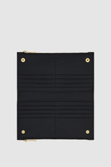 Internal product shot of the Oroton Cecile Large Wallet in Black and Premium smooth leather (Black) / Premium crackle leather (Copper) for Women .