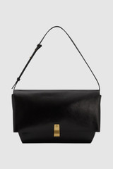 Front product shot of the Oroton Etta Large Clutch in DARK CHOCOLATE and Premium crackle leather for Women .