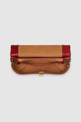 Internal product shot of the Oroton Etta Eel Medium Clutch in LAVA and Premium embossed leather for Women .