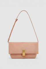 Front product shot of the Oroton Etta Suede Medium Clutch in MELON and Premium suede leather for Women . IP:1