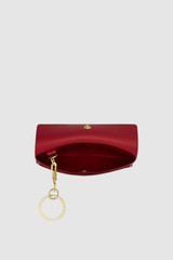 Internal product shot of the Oroton Margot Keyring Pouch in LAVA and Premium crackle leather for Women .