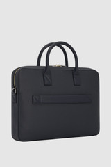 Back product shot of the Oroton Larsen Briefcase in NIGHT SKY and Premium pebble leather for Men .