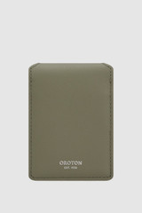 Front product shot of the Oroton Larsen Slim Wallet in GREY GOOSE and Premium smooth leather for Men .