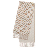 Front product shot of the Oroton Harvey Signature Two Tone Scarf in Cream/Tan and 50% acrylic, 50% wool for Women .