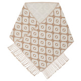Detail product shot of the Oroton Harvey Signature Two Tone Scarf in Cream/Tan and 50% acrylic, 50% wool for Women .