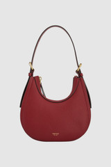 Front product shot of the Oroton Dylan Mini Hobo in BERRY and Premium pebble leather for Women .