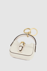 Front product shot of the Oroton Dylan Baguette Bag Charm in CREAM and Premium pebble leather for Women .