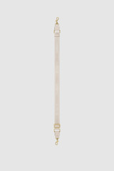 Front product shot of the Oroton Heather Narrow Webbing Strap in CREAM/MILK and 30mm Jacquard Logo Webbing for Women .