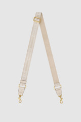 Front product shot of the Oroton Heather Narrow Webbing Strap in CREAM/MILK and 30mm Jacquard Logo Webbing for Women .