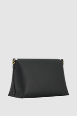 Back product shot of the Oroton Yvonne Bowler Bag in BLACK and Premium pebble leather for Women .