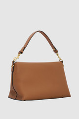 Back product shot of the Oroton Yvonne Bowler Bag in TAN and Premium pebble leather for Women .