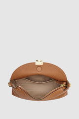 Internal product shot of the Oroton Yvonne Bowler Bag in TAN and Premium pebble leather for Women .