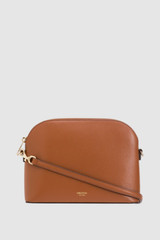 Front product shot of the Oroton Inez Slim Crossbody in Cognac and Shiny Soft Saffiano for Women .