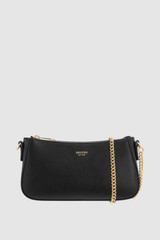 Front product shot of the Oroton Inez Chain Wristlet in Black and Premium saffiano leather for Women .