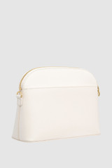 Back product shot of the Oroton Inez Slim Crossbody in Cream and Saffiano Leather for Women .