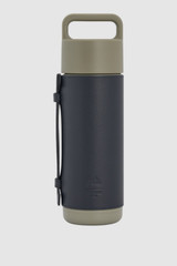 Front product shot of the Oroton Frank Green x Oroton Grip Lid 595ML Bottle in Grey Goose and Premium pebble leather for Men .