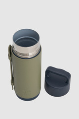 Internal product shot of the Oroton Frank Green x Oroton Grip Lid 595ML Bottle in Grey Goose and Premium pebble leather for Men .