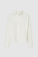Front product shot of the Oroton Placket Detail Shirt in Calico and 100% cotton fabric for Women .