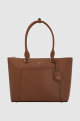 Front product shot of the Oroton Iris Small Tote in Cinnamon and Premium pebble leather for Women .