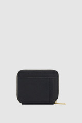 Back product shot of the Oroton Iris Small Zip Wallet in Black and Premium pebble leather  for Women .