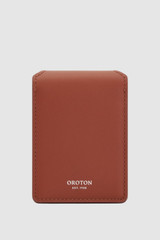Front product shot of the Oroton Larsen Slim Wallet in SADDLE BROWN and Premium smooth leather for Men .