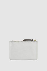 Back product shot of the Oroton Eve Small Pouch in Silver and Premium pebble leather for Women .