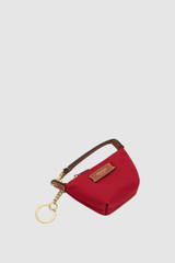 Front product shot of the Oroton Lilly Nylon Pouch Charm Keyring in Dark Ruby and Nylon fabric for Women .