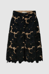 Front product shot of the Oroton Poppy Lace Short in Black and 100% polyester fabric for Women .