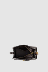 Internal product shot of the Oroton Margot Tiny Bucket Bag in Dark Chocolate and Premium pebble leather for Women .