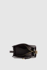Internal product shot of the Oroton Margot Tiny Bucket Bag in Dark Chocolate and Premium pebble leather for Women .