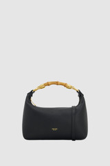 Front product shot of the Oroton Winnie Small Bag in Black and Premium smooth leather for Women .
