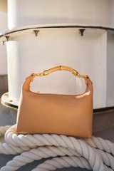 Detail product shot of the Oroton Winnie Small Bag in Brulee and Premium smooth leather for Women .