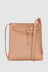 Front product shot of the Oroton Margot Tiny Bucket Bag in Melon and Premium crackle leather for Women .