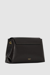 Back product shot of the Oroton Margot Small Top Handle in Dark Chocolate and Premium pebble leather for Women .