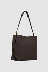 Back product shot of the Oroton Margot Hobo in Dark Chocolate and Premium pebble leather for Women .