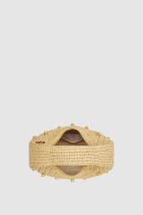 Internal product shot of the Oroton Clara Straw Mini Bag in Natural and Woven straw material for Women .