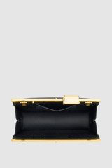 Internal product shot of the Oroton Icon Clutch in Black and Premium smooth leather for Women .