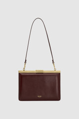Front product shot of the Oroton Icon Clutch in Copper and Premium smooth leather for Women .