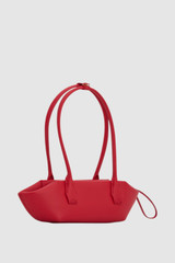 Back product shot of the Oroton Breeze Baguette in Market Red and Premium smooth leather for Women .