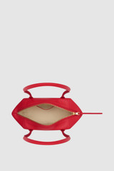 Internal product shot of the Oroton Breeze Baguette in Market Red and Premium smooth leather for Women .