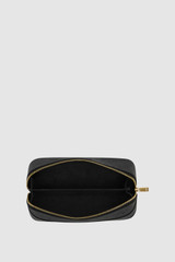 Internal product shot of the Oroton Harvey Signature Duet Sunglasses Case in Black and Nylon canvas base cloth material with PVC coating (70% PVC, 30% polyester) for Women .