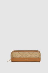 Front product shot of the Oroton Harvey Signature Duet Sunglasses Case in Stone/Tan and Nylon canvas base cloth material with PVC coating (70% PVC, 30% polyester) for Women .