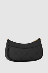 Back product shot of the Oroton Harvey Signature Mini Baguette in Black and Nylon canvas base cloth material with PVC coating (70% PVC, 30% polyester) for Women .