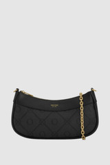 Front product shot of the Oroton Harvey Signature Mini Baguette in Black and Nylon canvas base cloth material with PVC coating (70% PVC, 30% polyester) for Women .