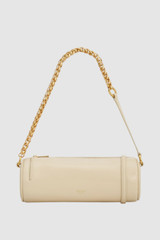 Front product shot of the Oroton Romy Barrel Bag in Honey Peach and Premium smooth leather for Women .