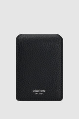 Front product shot of the Oroton Larsen Slim Wallet in Black and Premium smooth leather for Men .