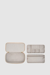 Internal product shot of the Oroton Indi Large Travel Jewellery Case in Melon and Premium smooth leather for Women .