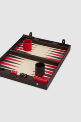 Front product shot of the Oroton Games Backgammon Suitcase in Mahogany and Premium pebble leather for Women .