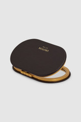 Front product shot of the Oroton Indi Mirror in Dark Chocolate and Premium smooth leather for Women .